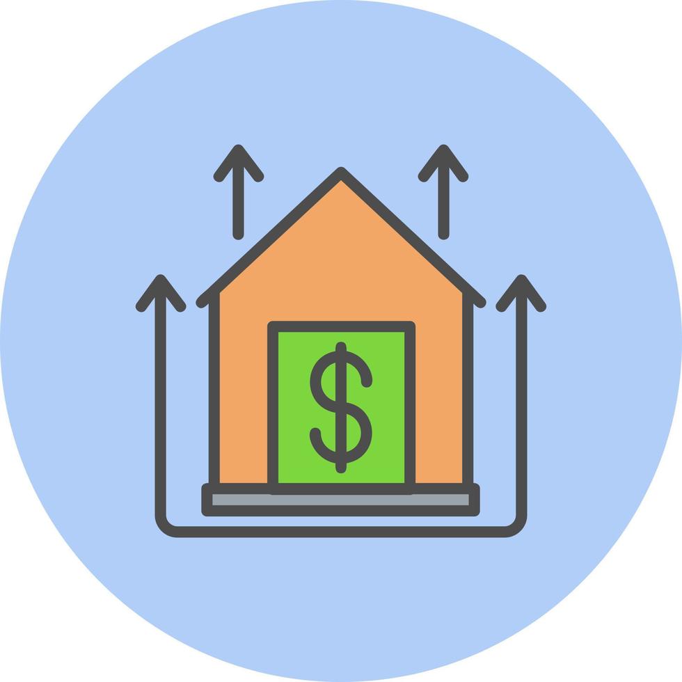 huis prijzen groeit vector icoon