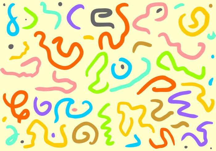 Willekeurige Kleurrijke Squiggle Patroon Vector