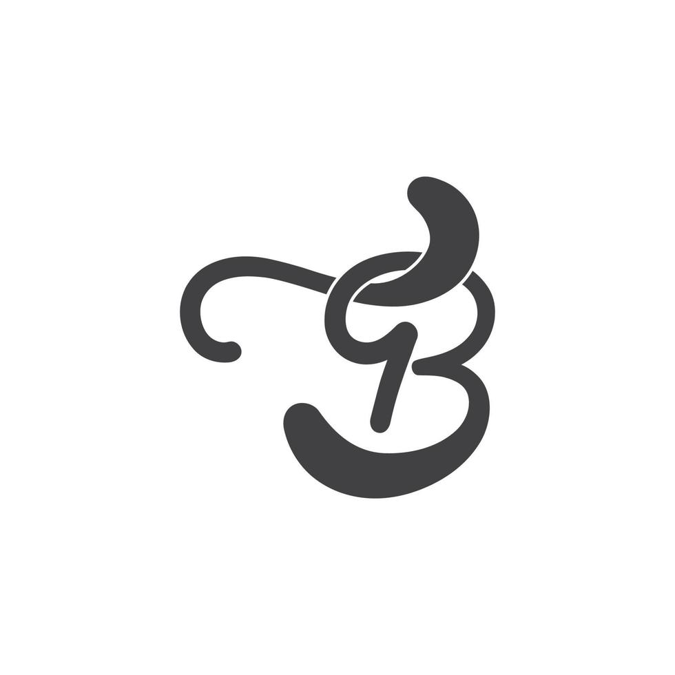 brief b curves gekoppeld beweging logo vector