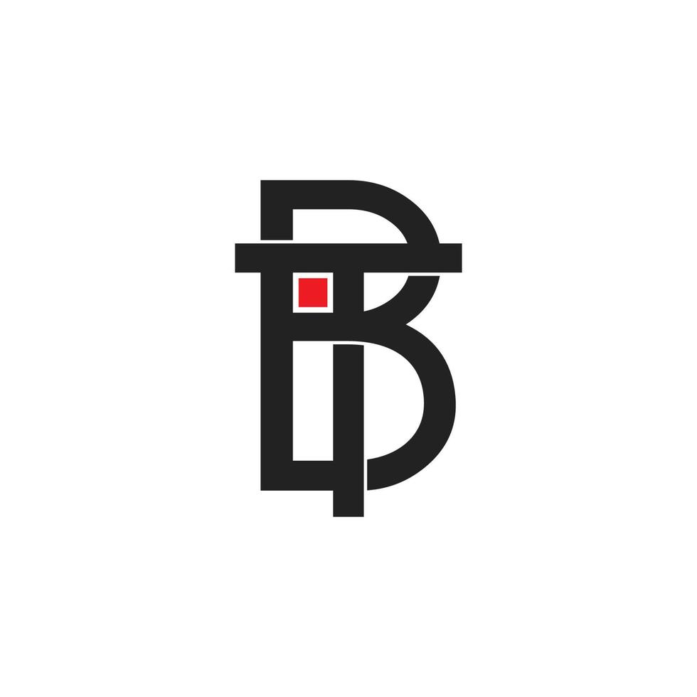 letter tb gekoppeld geometrische lijn logo vector