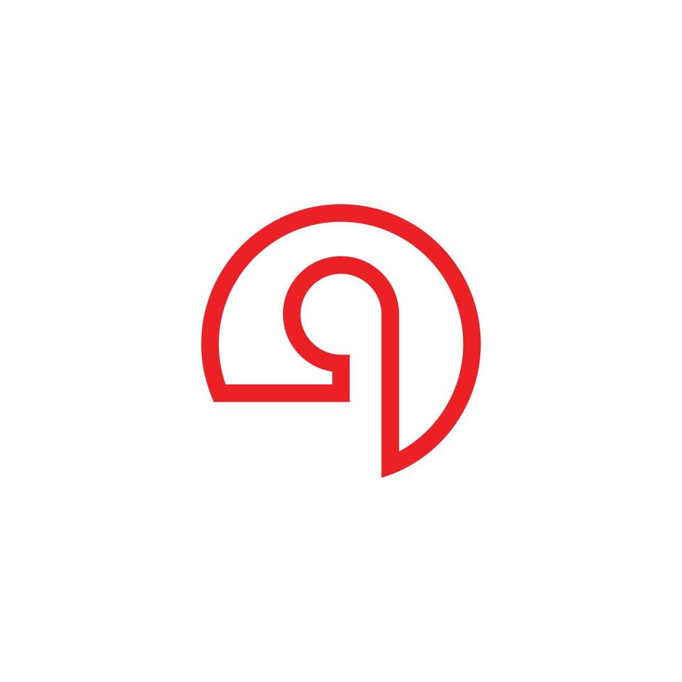 brief q cirkel kromme dun lijn logo vector