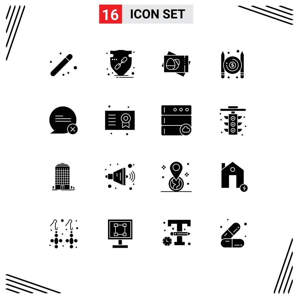 modern reeks van 16 solide glyphs pictogram van auteur betaald beschermen Lidwoord Pasen bewerkbare vector ontwerp elementen