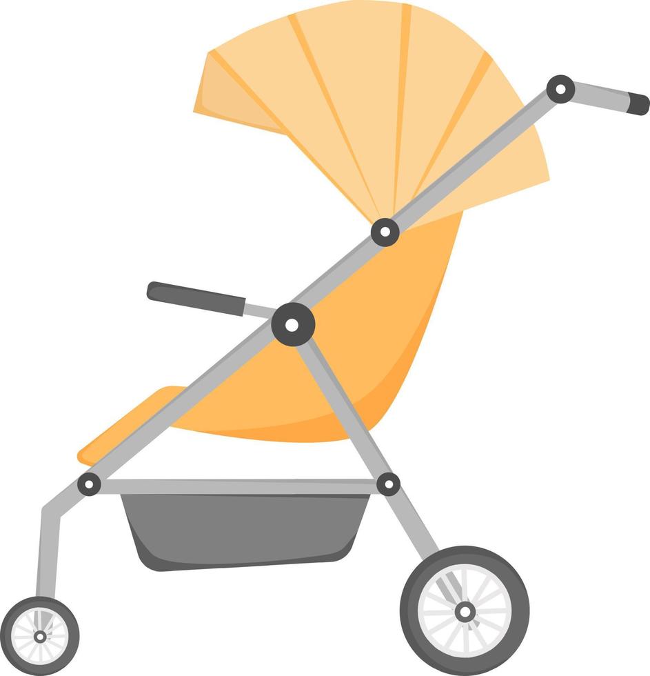 modern baby koets, wandelwagen voor kinderen, baby kinderwagen. baby wandelwagen transformator. vector illustratie in vlak stijl geïsoleerd Aan wit achtergrond