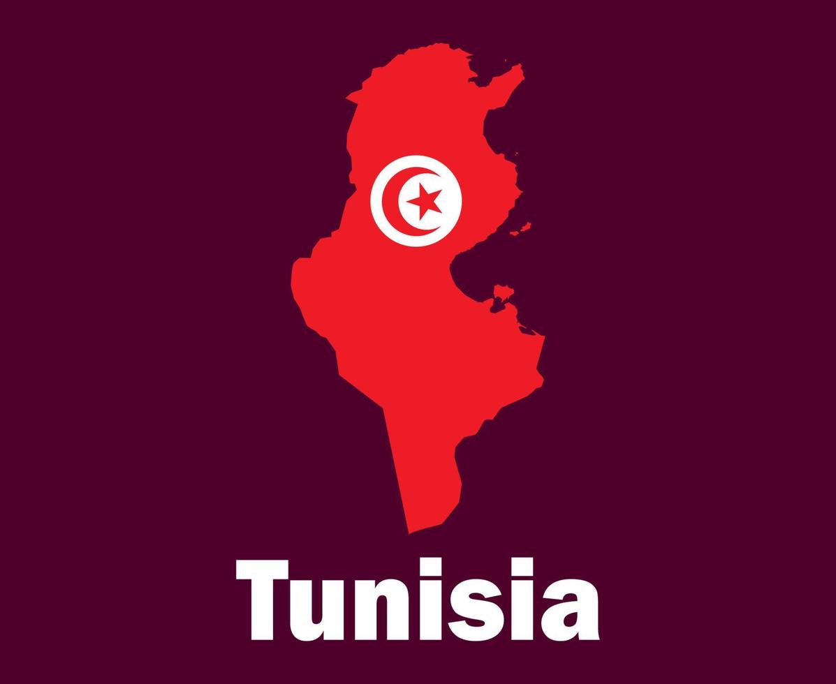 Tunesië kaart vlag met namen symbool ontwerp Afrika Amerikaans voetbal laatste vector Afrikaanse landen Amerikaans voetbal teams illustratie