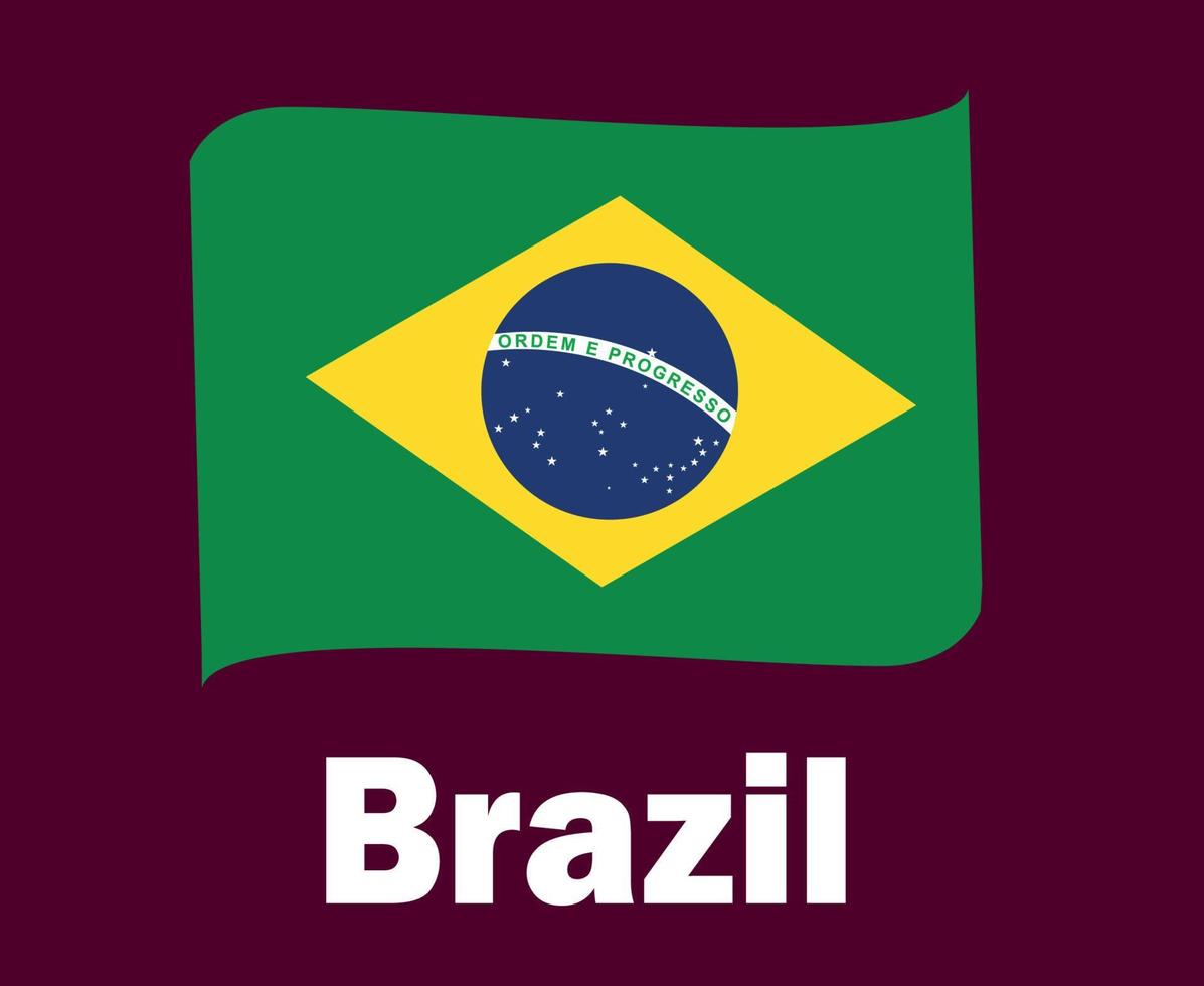 Brazilië vlag lint met namen symbool ontwerp Latijns Amerika Amerikaans voetbal laatste vector Latijns Amerikaans landen Amerikaans voetbal teams illustratie