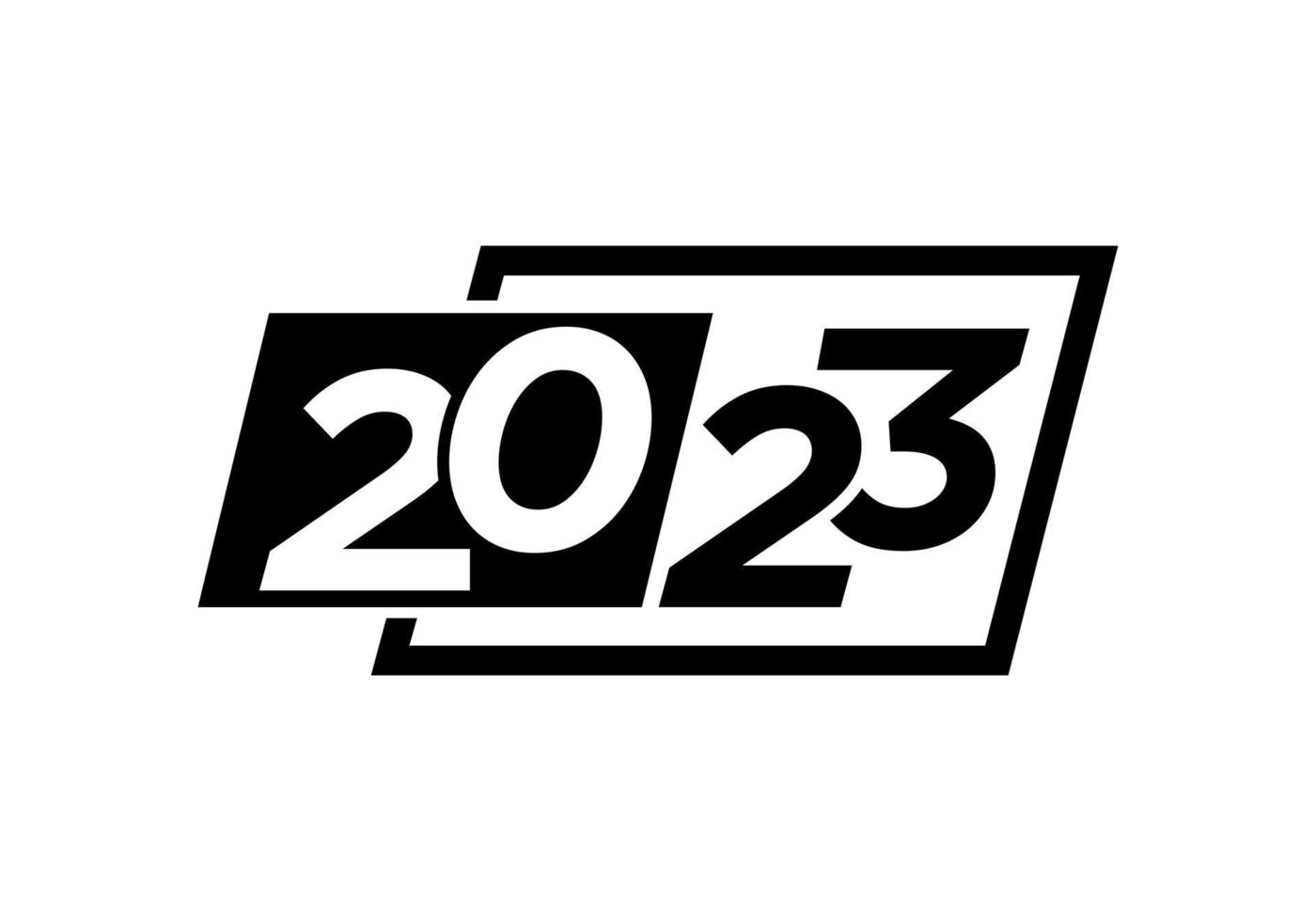 gemakkelijk zwart 2023 logo ontwerp sjabloon vector