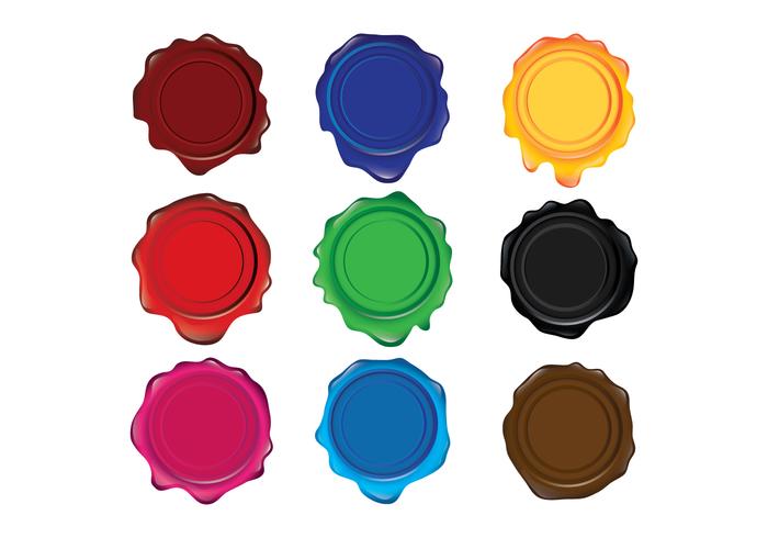 Verschillende kleuren Waxing Seals vector