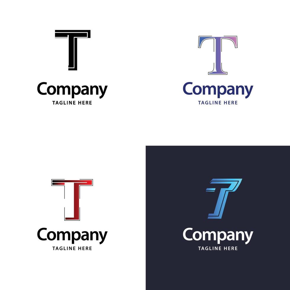 brief t groot logo pak ontwerp creatief modern logos ontwerp voor uw bedrijf vector