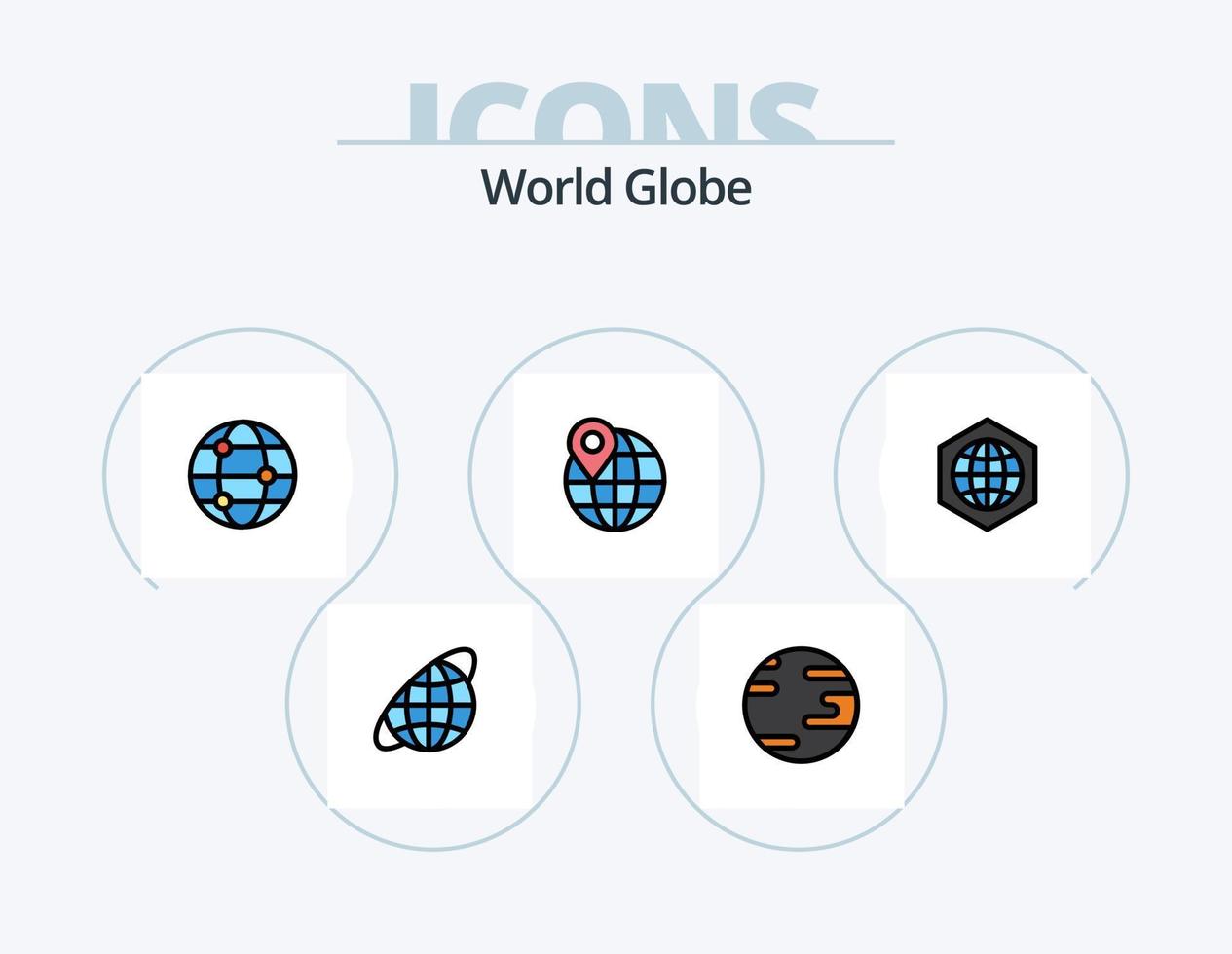 wereldbol lijn gevulde icoon pak 5 icoon ontwerp. internetten. globaal. wereldbol. universum. baan vector