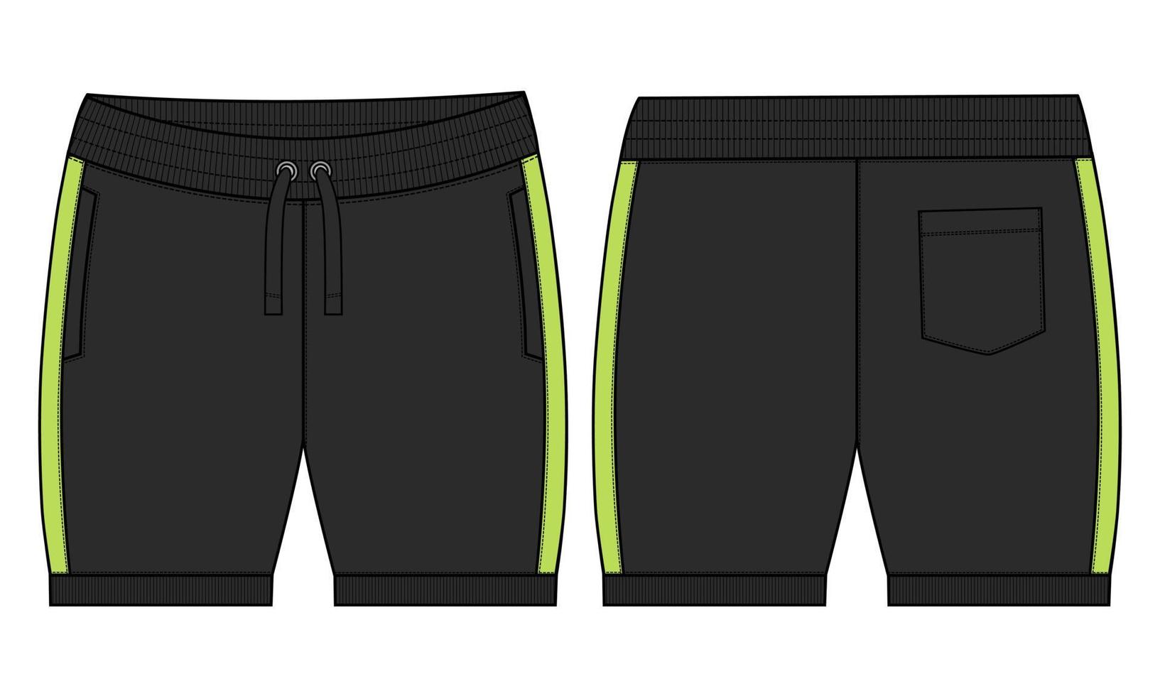 zweet Jersey shorts hijgen vector mode vlak schetsen sjabloon.