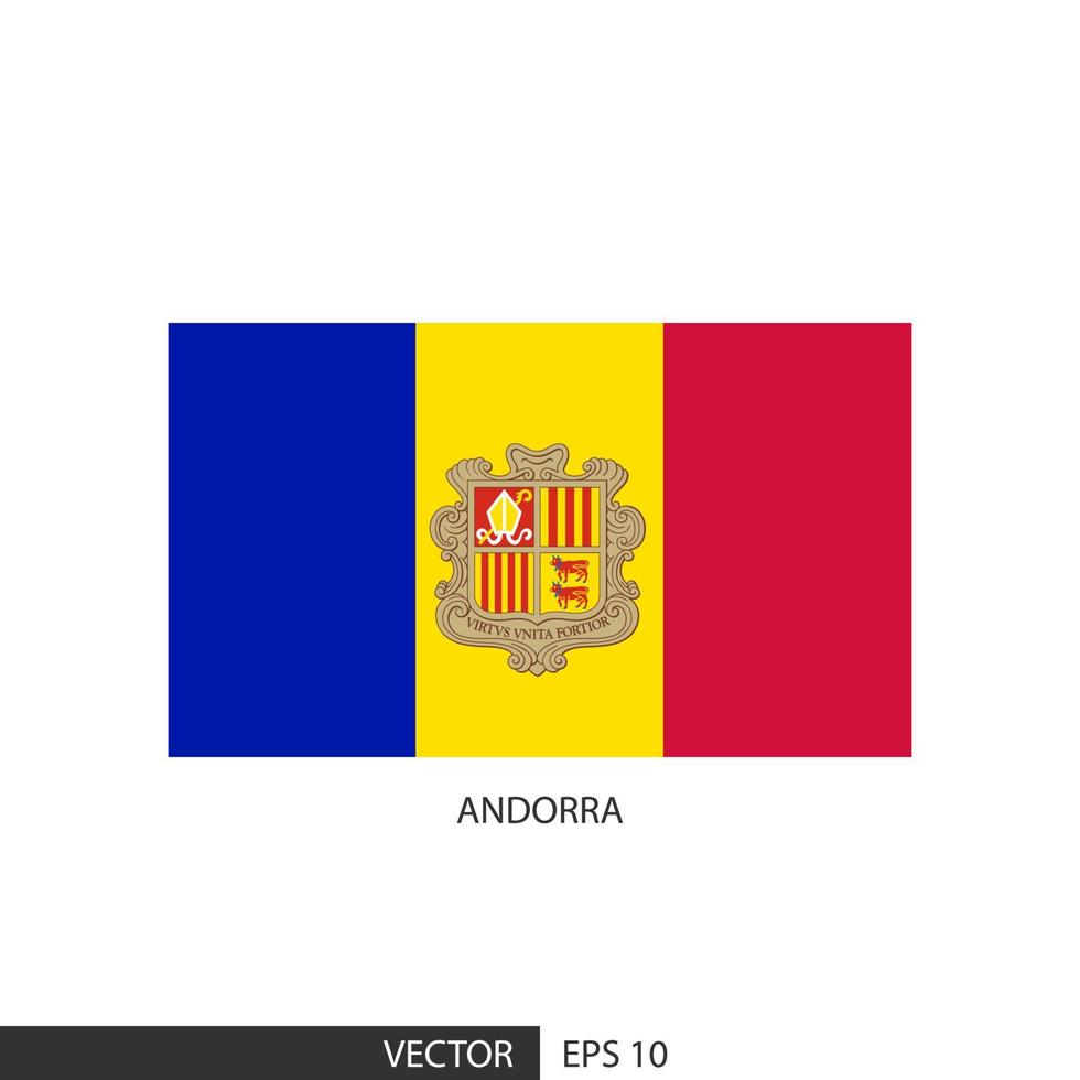 Andorra plein vlag Aan wit achtergrond en specificeren is vector eps10.