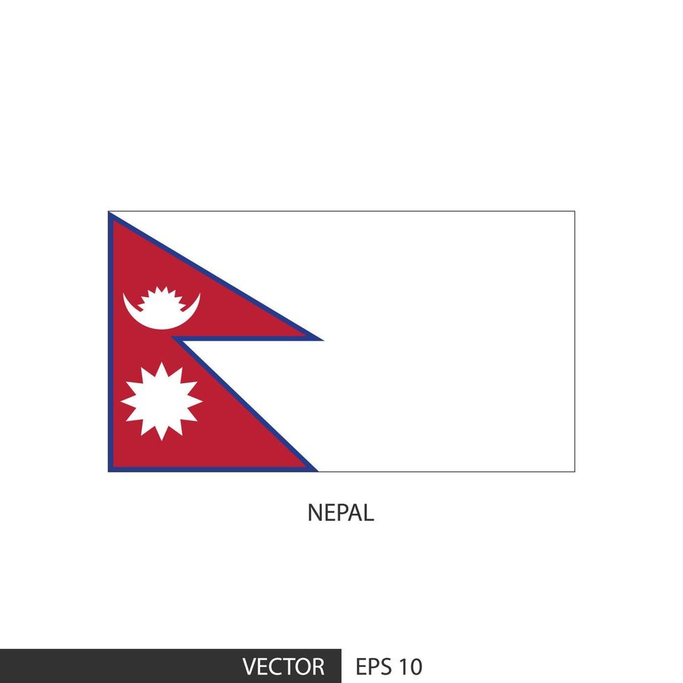 Nepal plein vlag Aan wit achtergrond en specificeren is vector eps10.