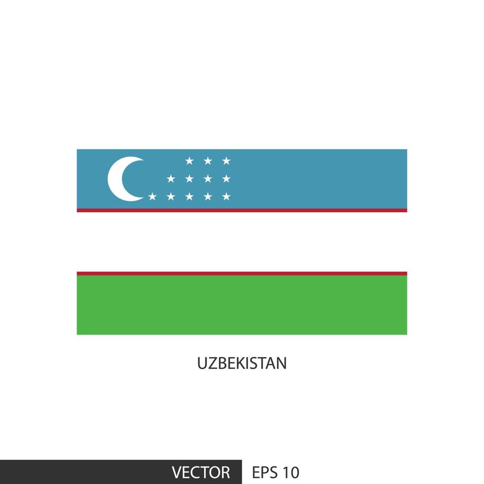 Oezbekistan plein vlag Aan wit achtergrond en specificeren is vector eps10.