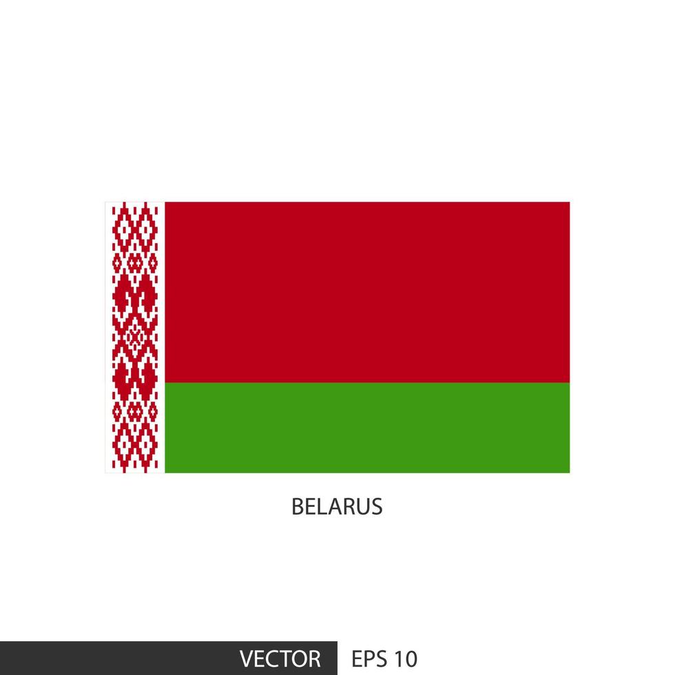 Wit-Rusland plein vlag Aan wit achtergrond en specificeren is vector eps10.