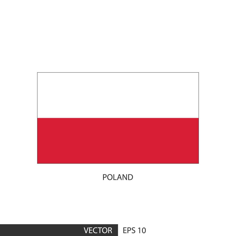 Polen plein vlag Aan wit achtergrond en specificeren is vector eps10.