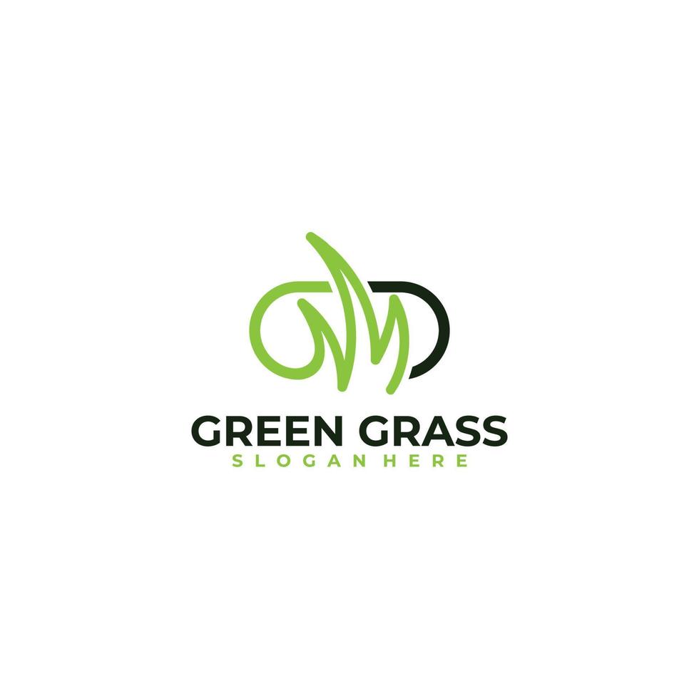 gras logo icoon vector ontwerp sjabloon