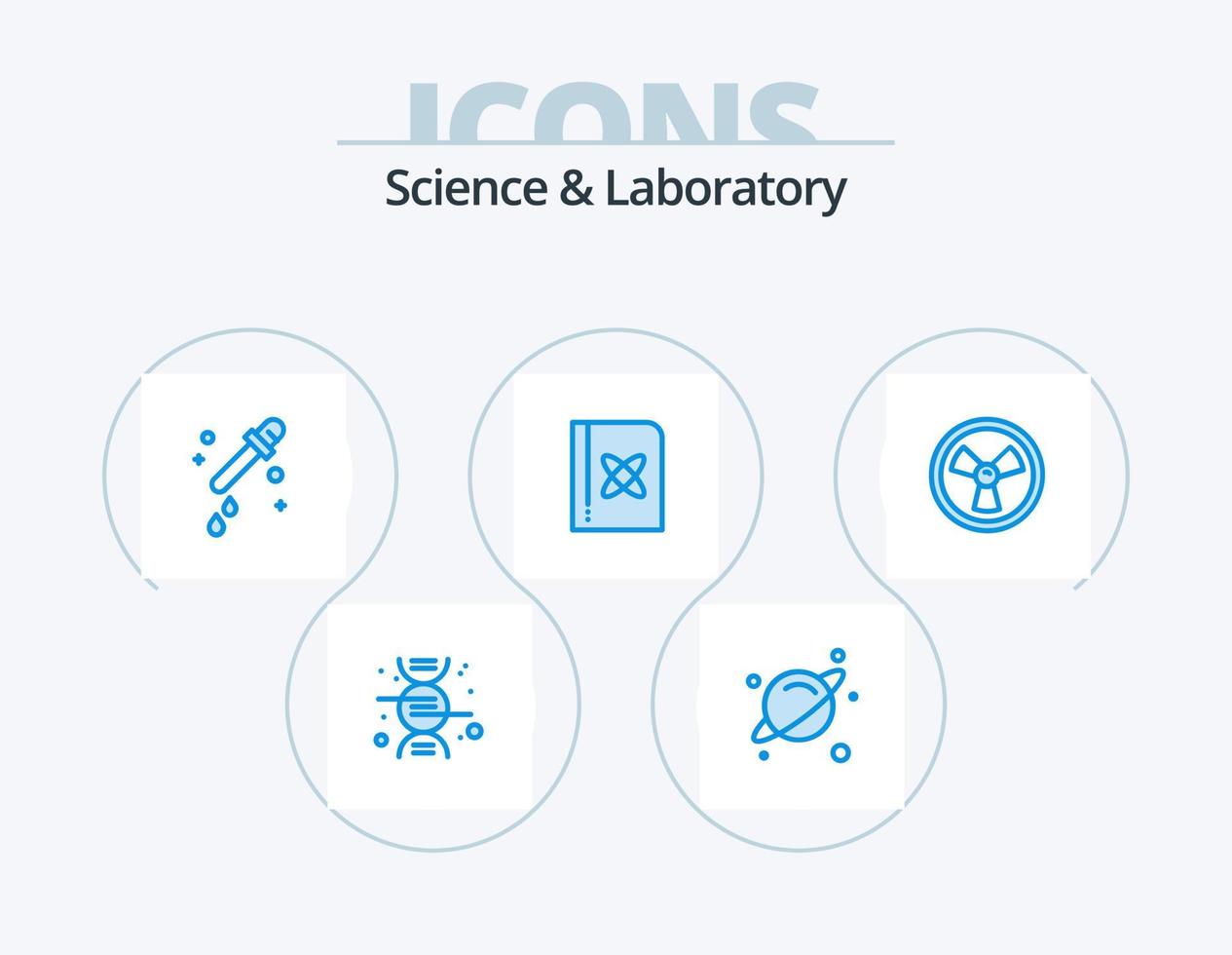 wetenschap blauw icoon pak 5 icoon ontwerp. . wetenschap. wetenschap. chemicus. wetenschap vector