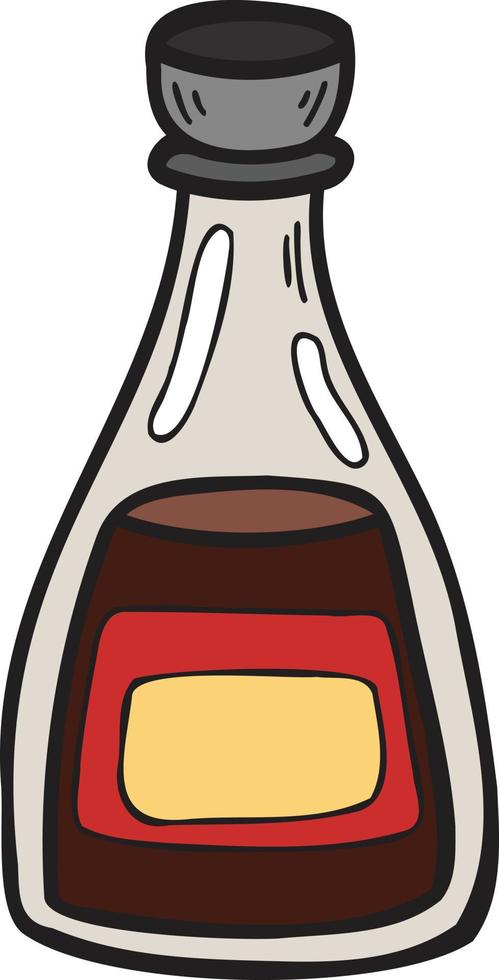 hand- getrokken soja saus fles Chinese en Japans voedsel illustratie vector