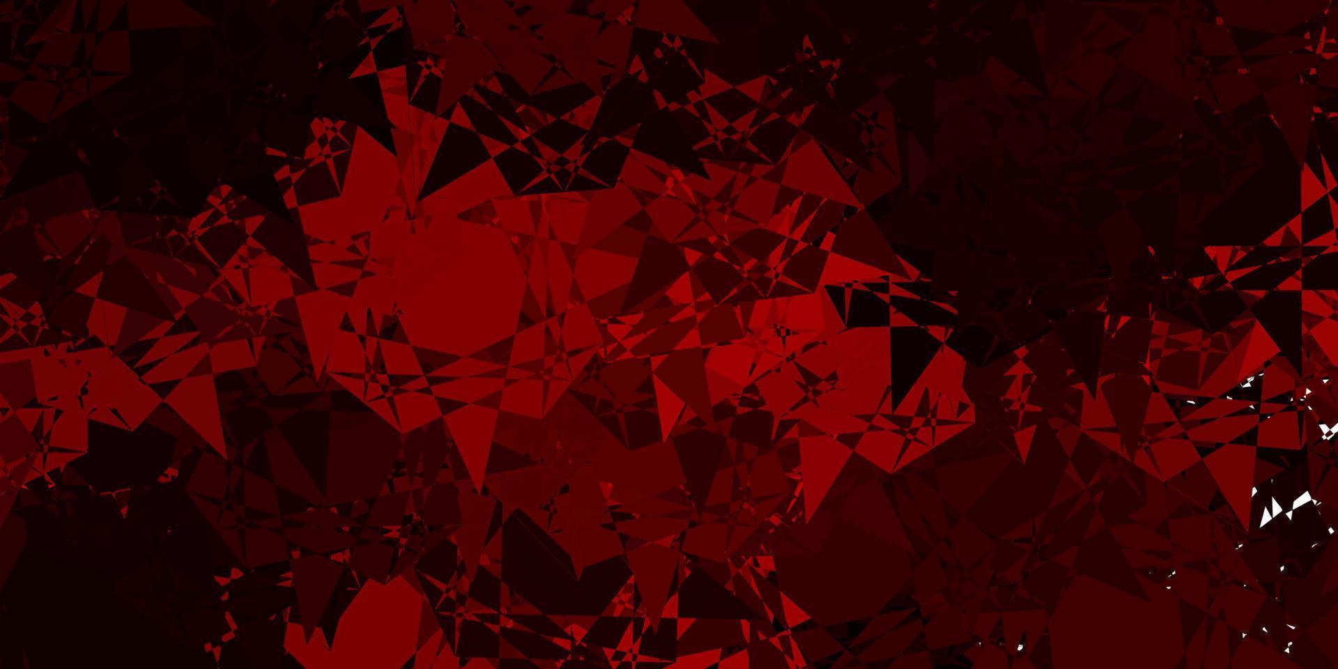 donkerroze, rode vectorachtergrond met driehoeken, lijnen. vector