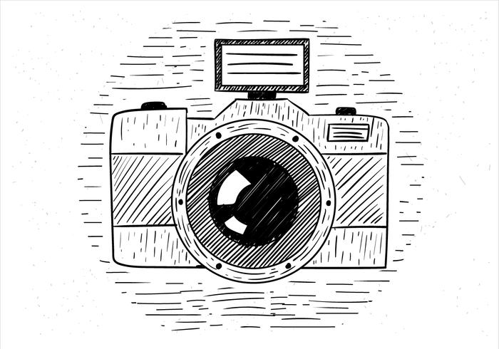 Gratis Handgetekende Vector Camera Illustratie