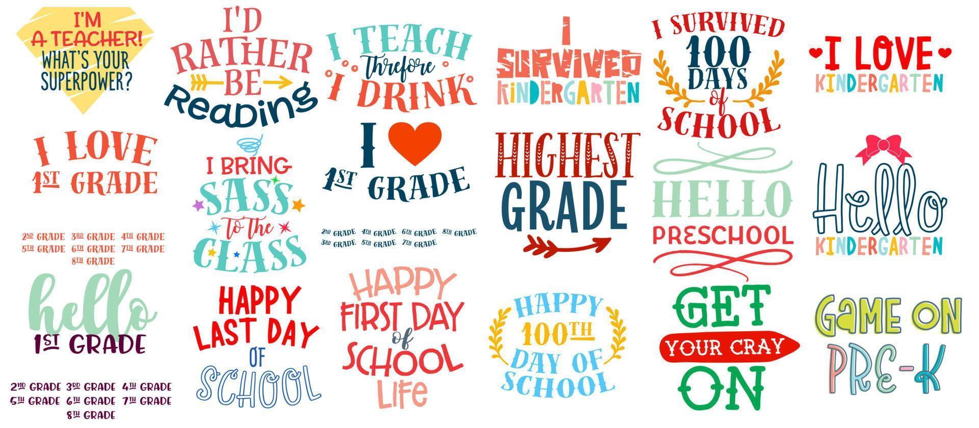 school- citaten belettering, lezen handgeschreven belettering opschrift positief citaat, schoonschrift vector illustratie. tekst teken ontwerp voor citaat poster, groet kaart, afdrukken, koel insigne