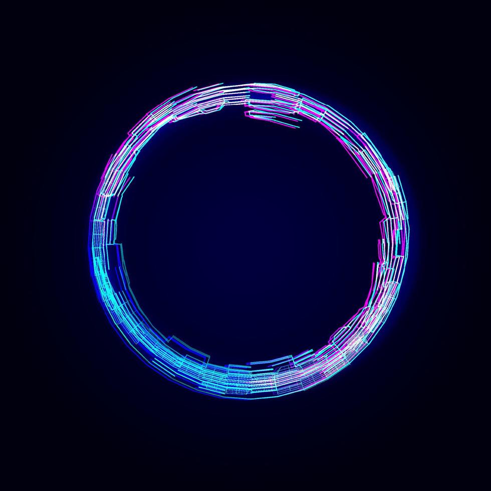 abstract cirkel futuristische glitch kader. kleurrijk licht effect. vector