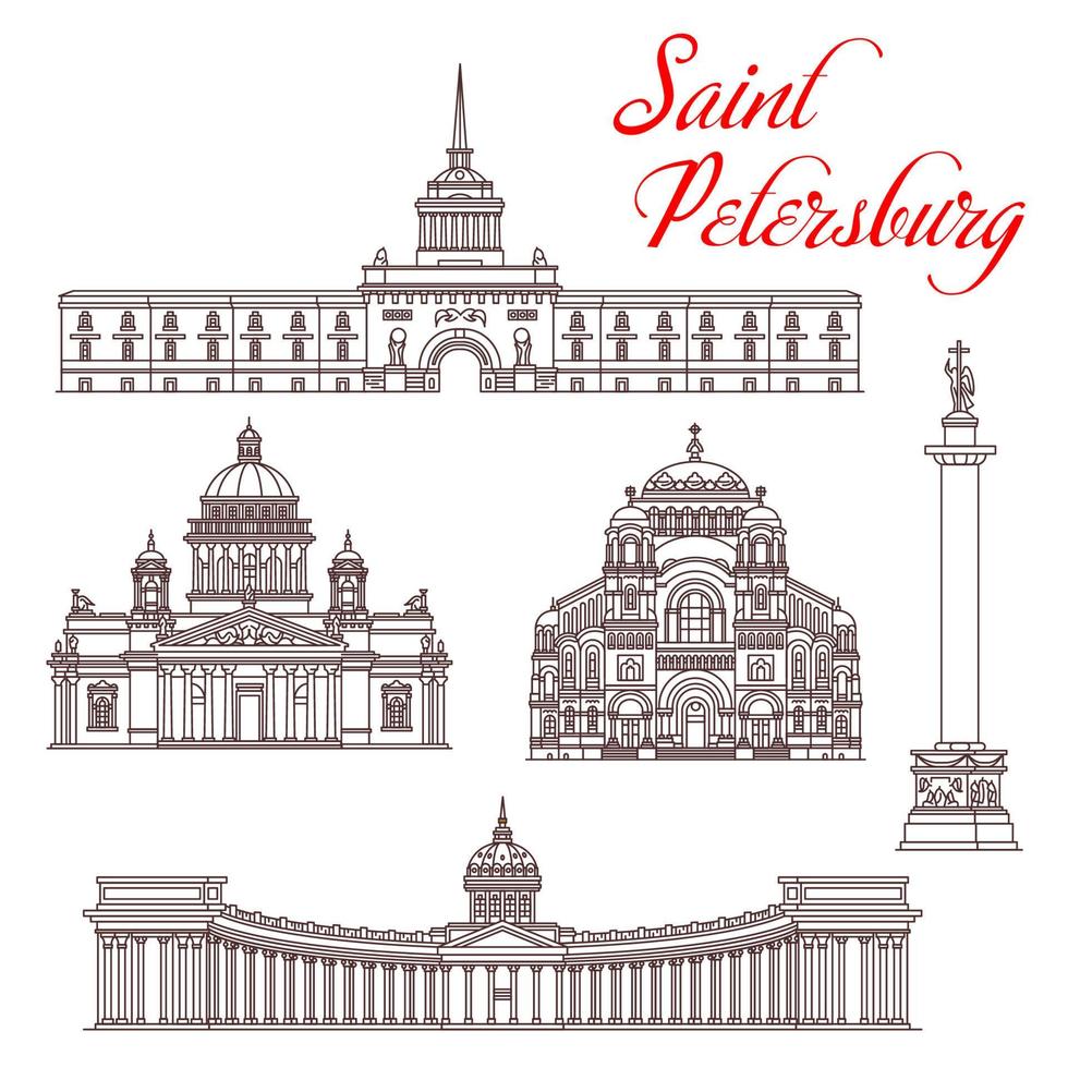 heilige petersburg reizen oriëntatiepunten. Russisch toerisme vector