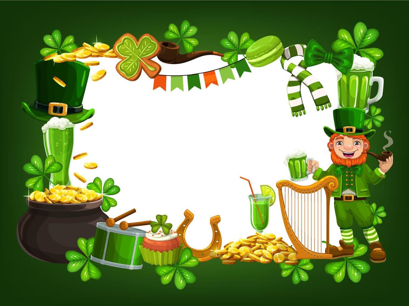 st. patricks feest kader, symbolen van Ierland vector