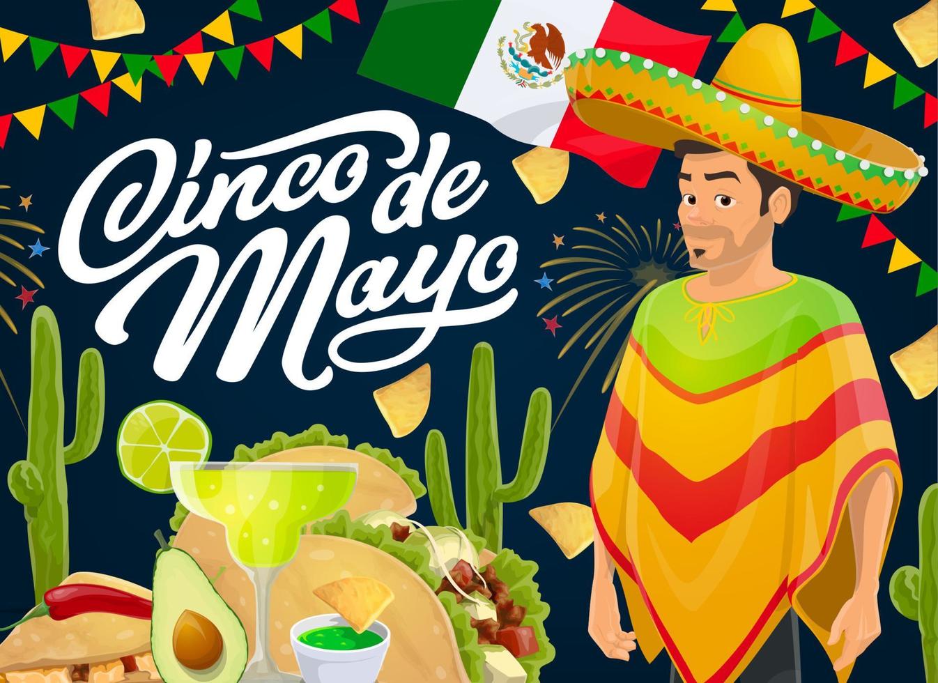 cinco de mayo Mexicaans vakantie sombrero en Chili vector