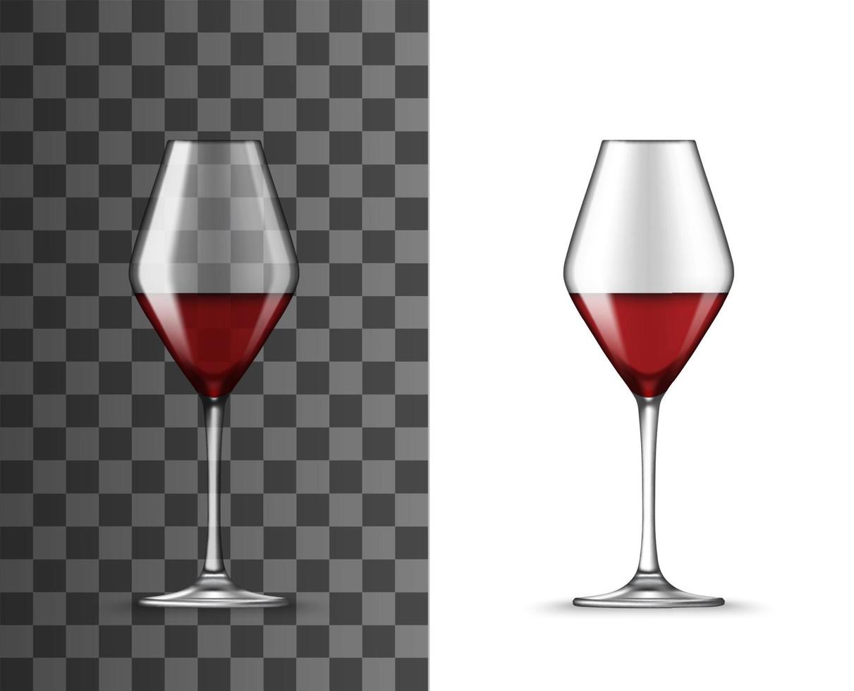 rood wijn glas realistisch 3d vector mockup