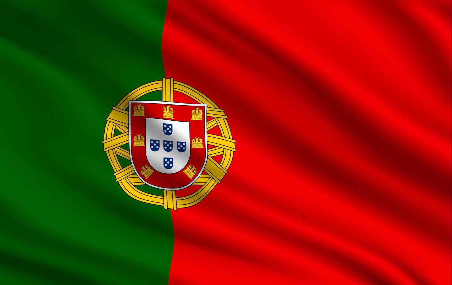 vlag van Portugees republiek, realistisch vector