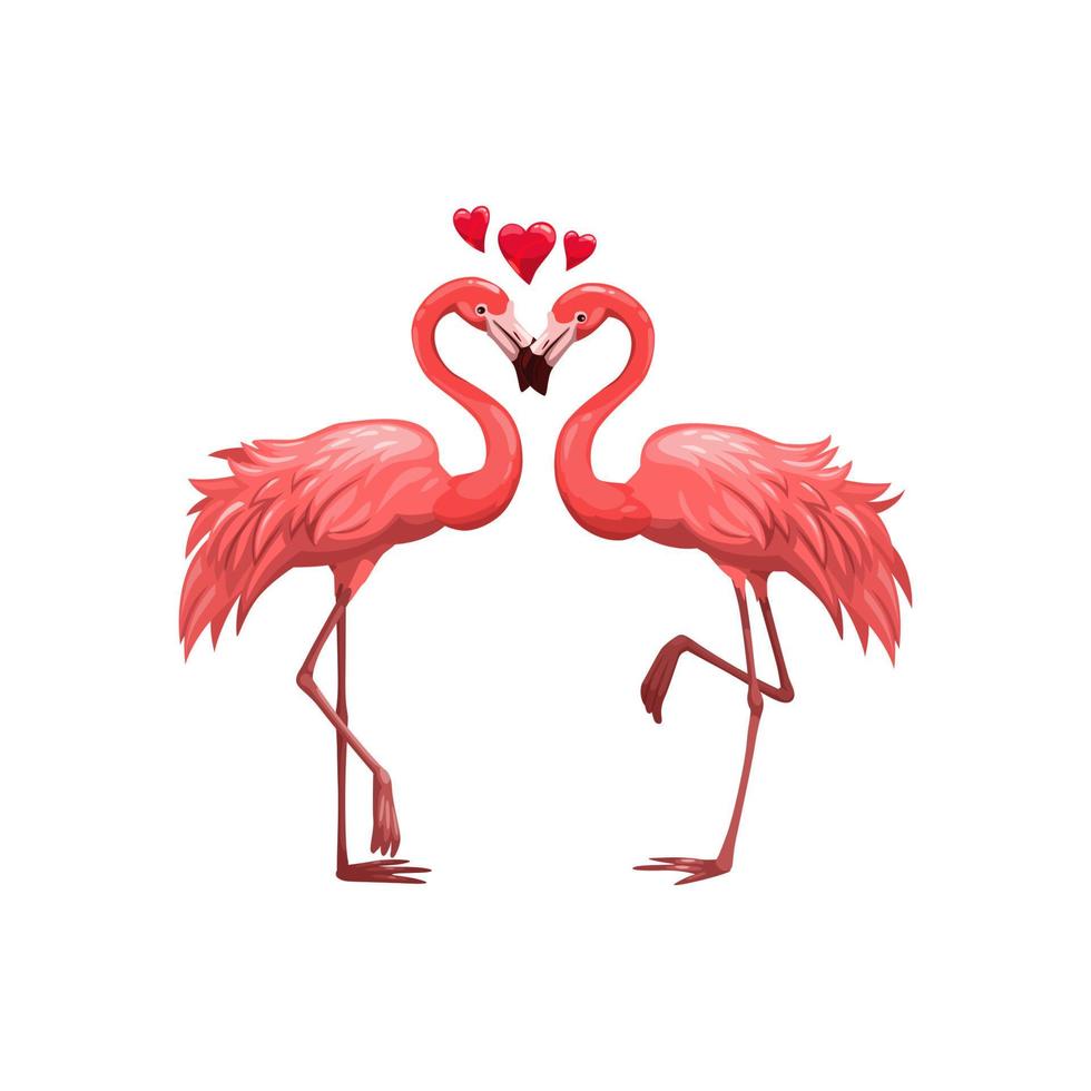 roze flamingo's vector vogelstand in liefde