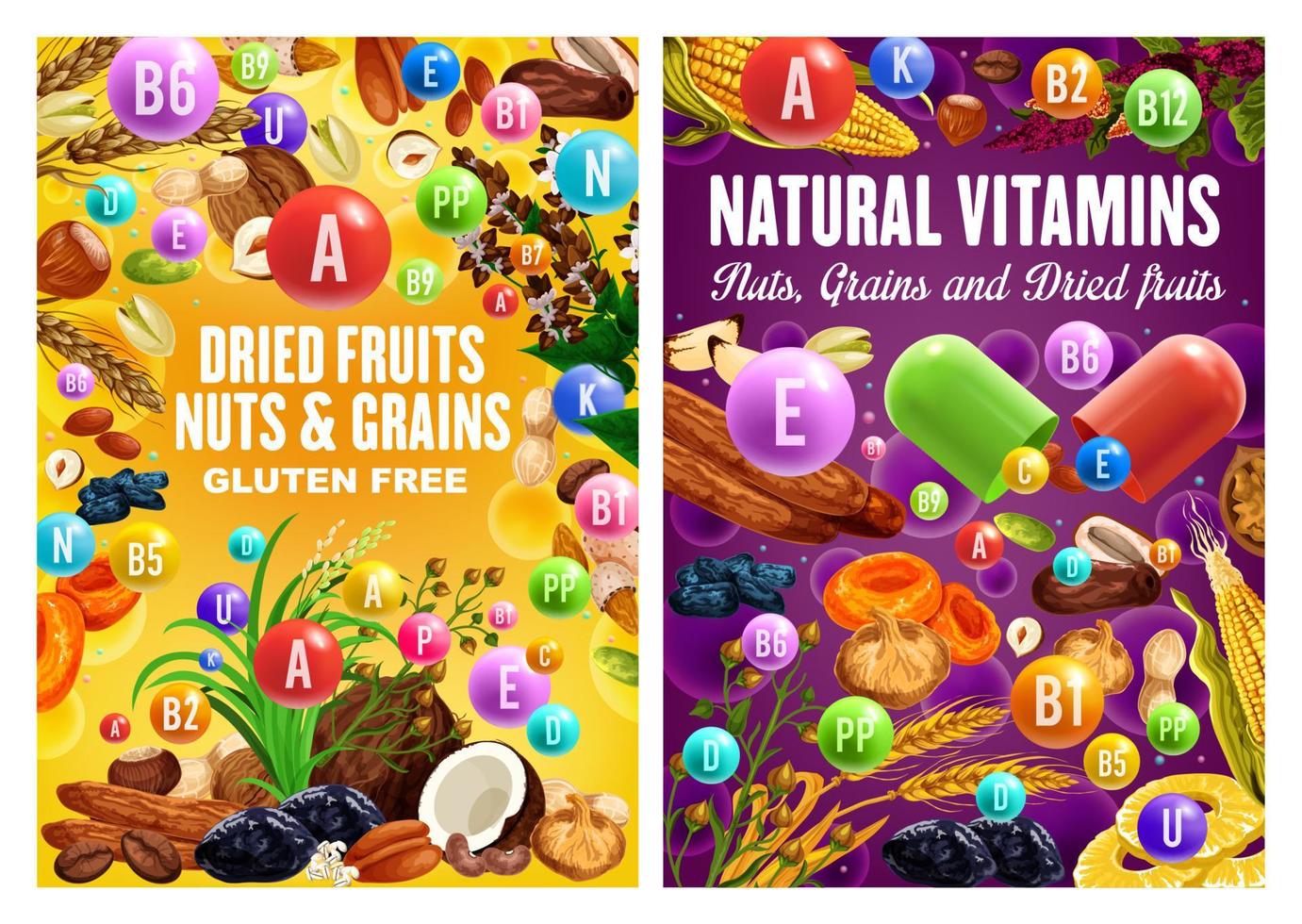 biologisch noten, granen en droog fruit gezond voedsel vector