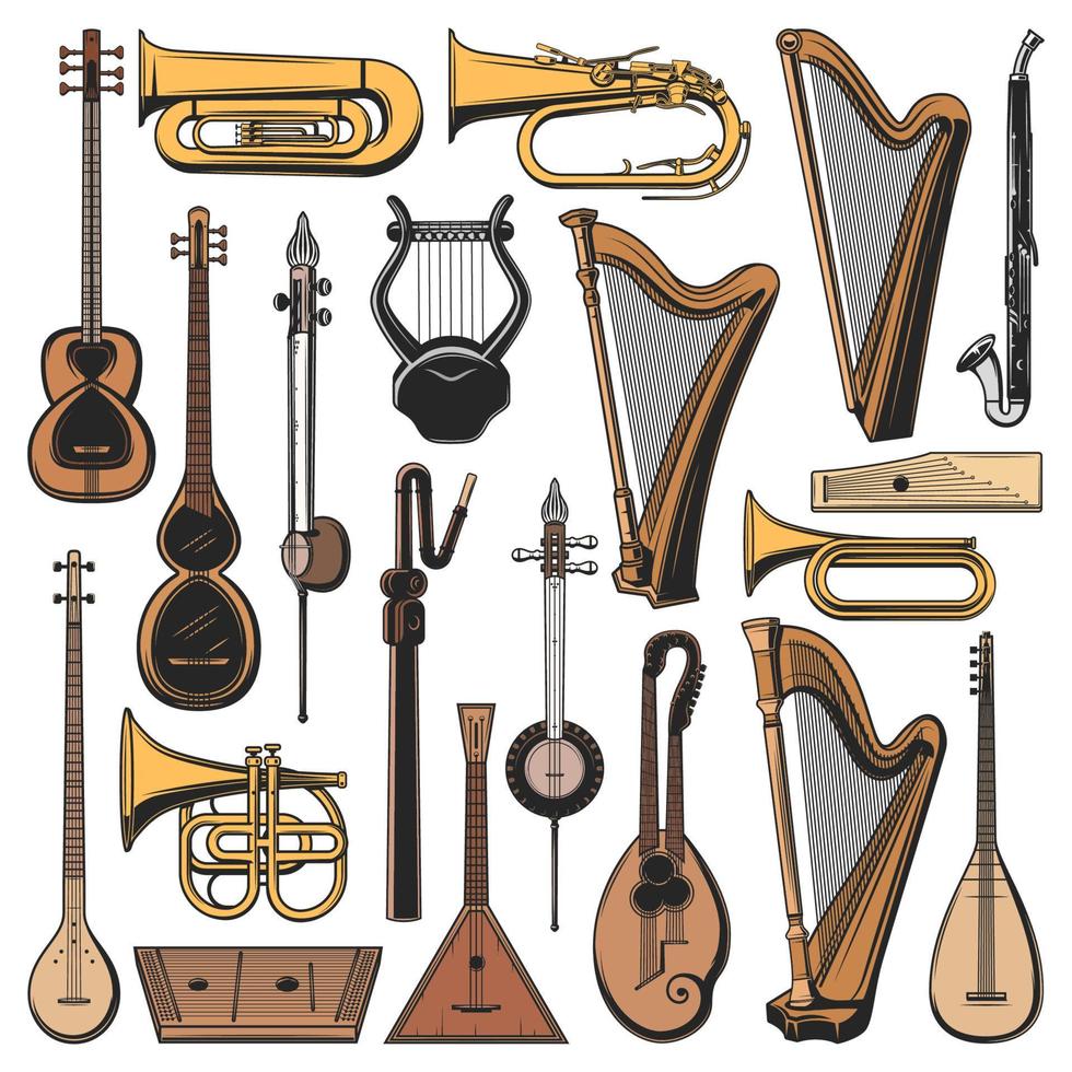 musical instrumenten, geïsoleerd vector pictogrammen