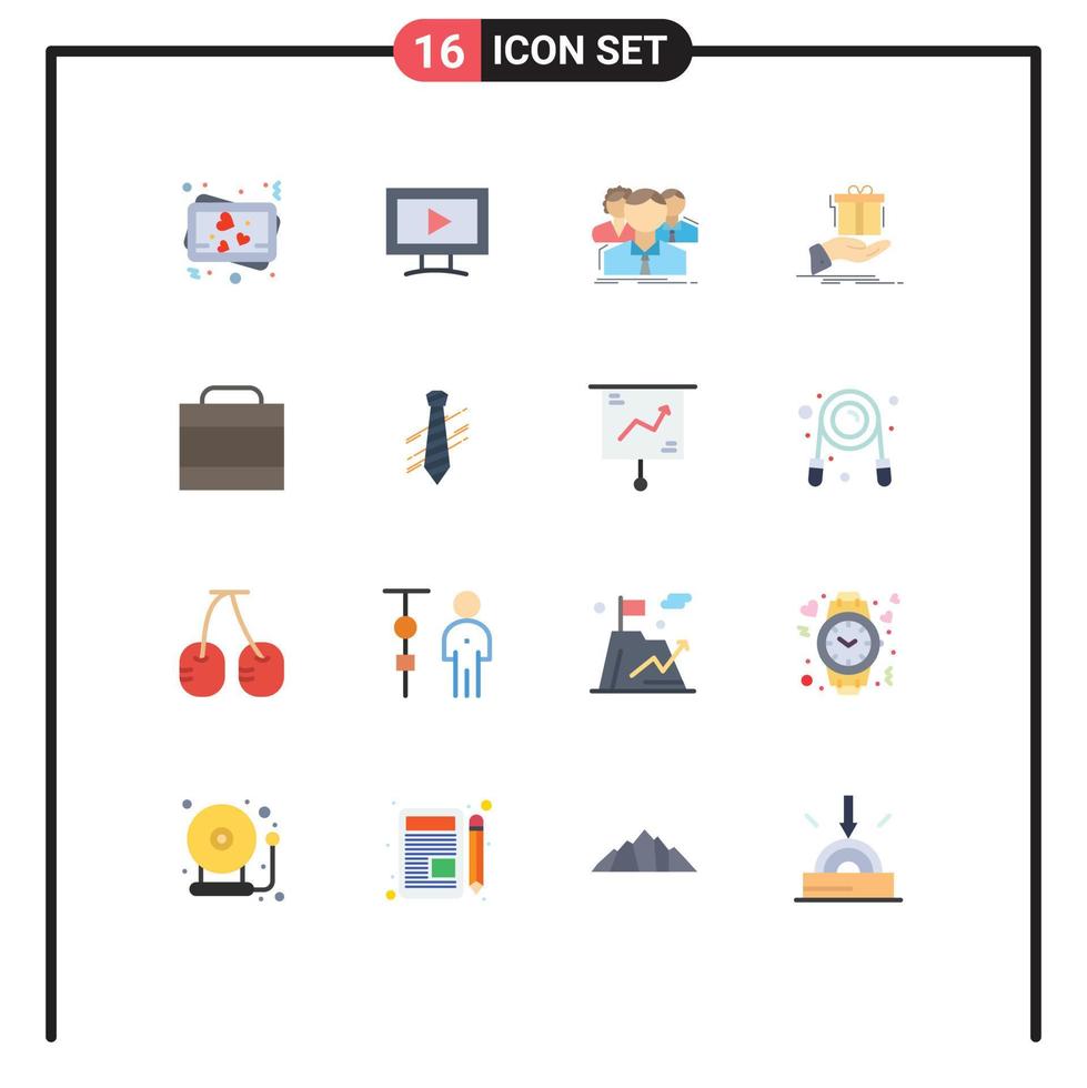 reeks van 16 modern ui pictogrammen symbolen tekens voor dollars verjaardag mensen idee verrassing bewerkbare pak van creatief vector ontwerp elementen