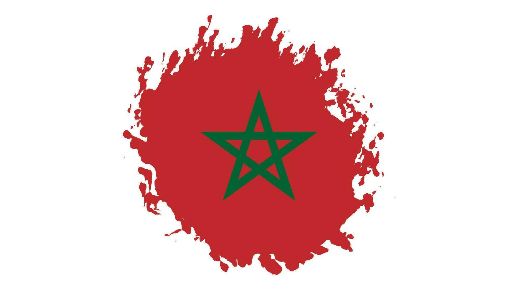 grafisch borstel beroerte Marokko vlag vector
