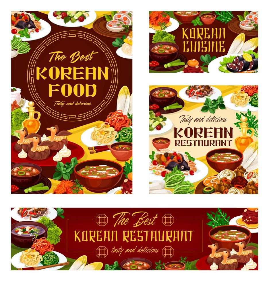 Koreaans nationaal keuken. oosters voedsel restaurant vector