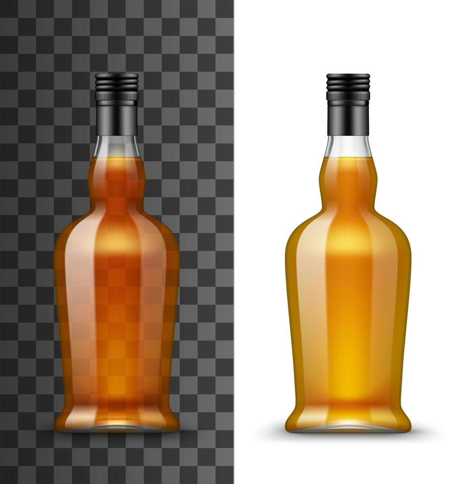 alcohol drinken glas fles geïsoleerd vector