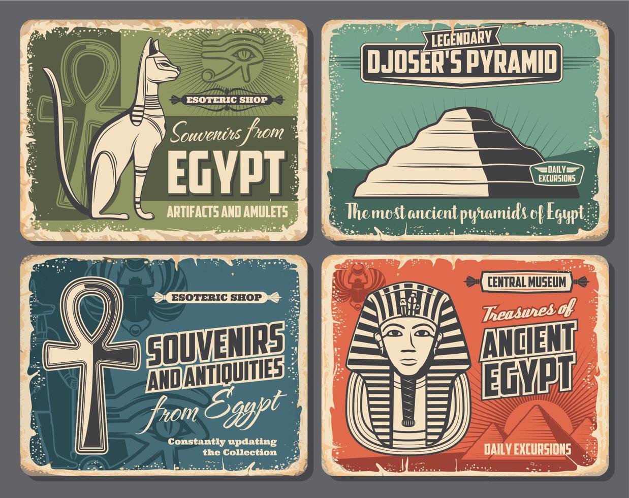 oude Egypte souvenirs winkel, Egypte toerisme reizen vector