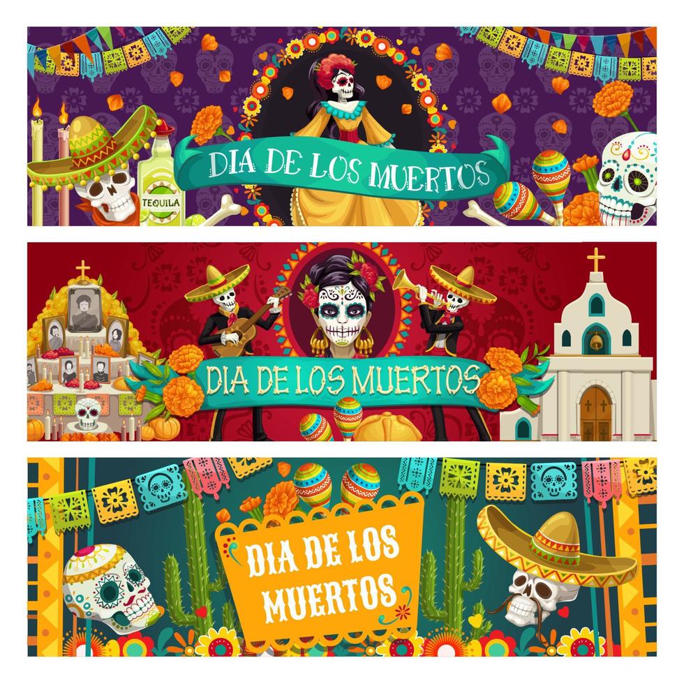 Mexicaans dag van dood vakantie, dia de los Muertos vector