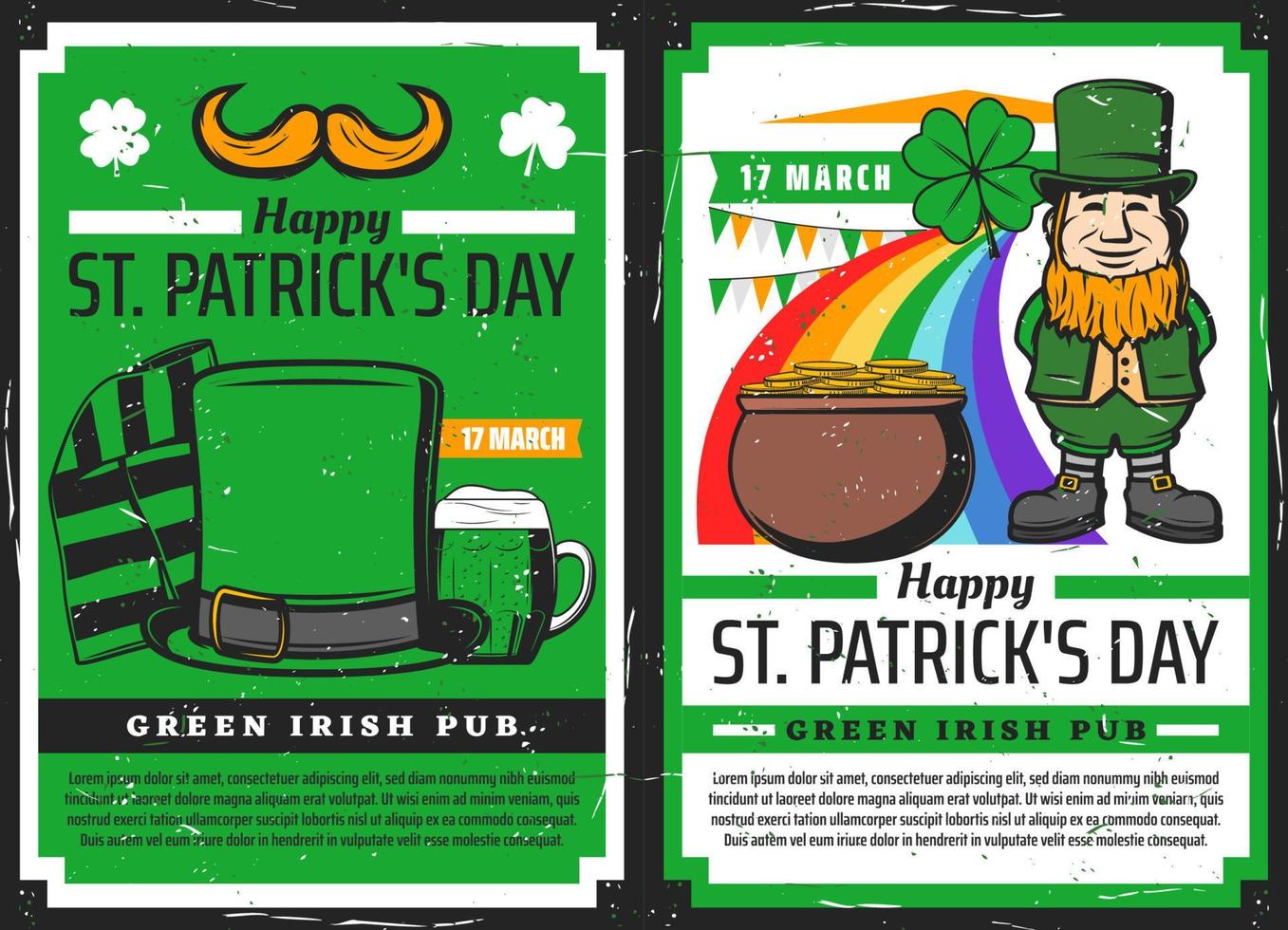 groen bier, Iers elf van Ierse folklore, kruidnagel. patricks dag vector