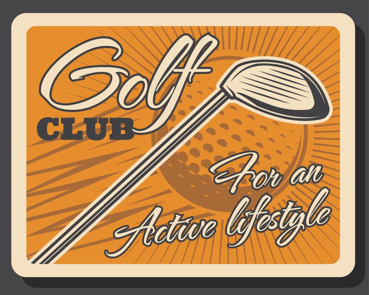 golf club, sport uitrusting en bal vector