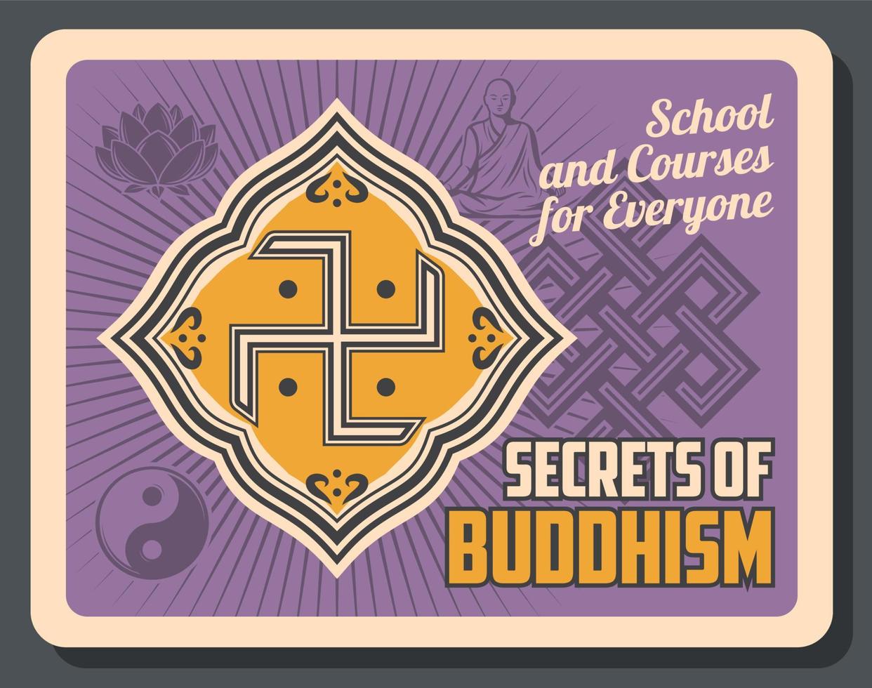 Boeddhisme religie cultureel centrum, boeddhistisch school- vector
