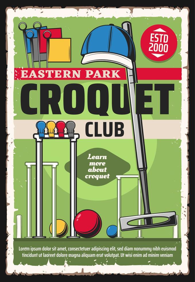 croquet spel sport club toernooi vector