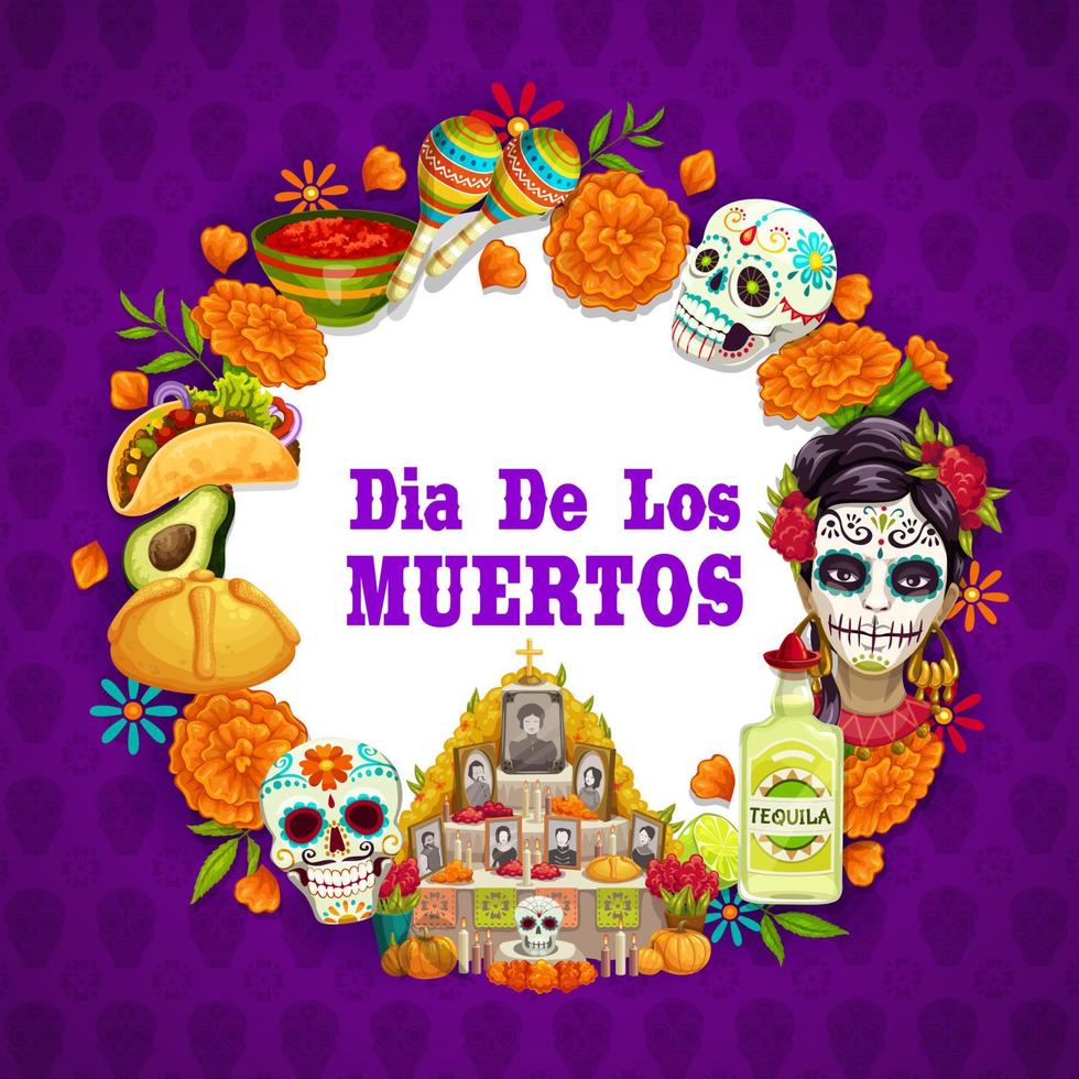 dia de los Muertos Mexicaans dag van dood viering vector