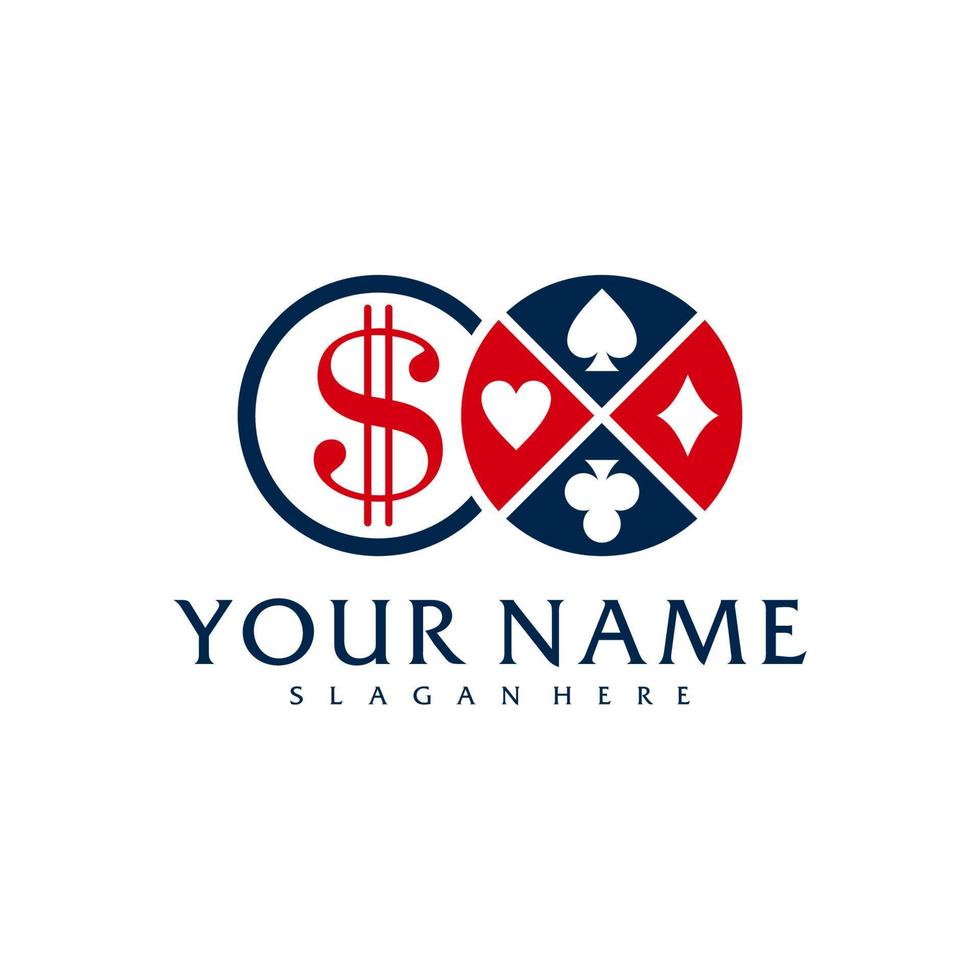 geld poker logo vector sjabloon, creatief poker logo ontwerp concepten