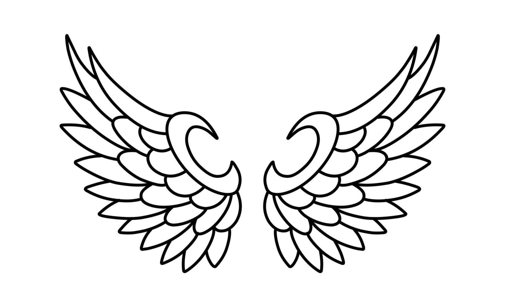 vrij vector engel Vleugels lijn kunst en schets