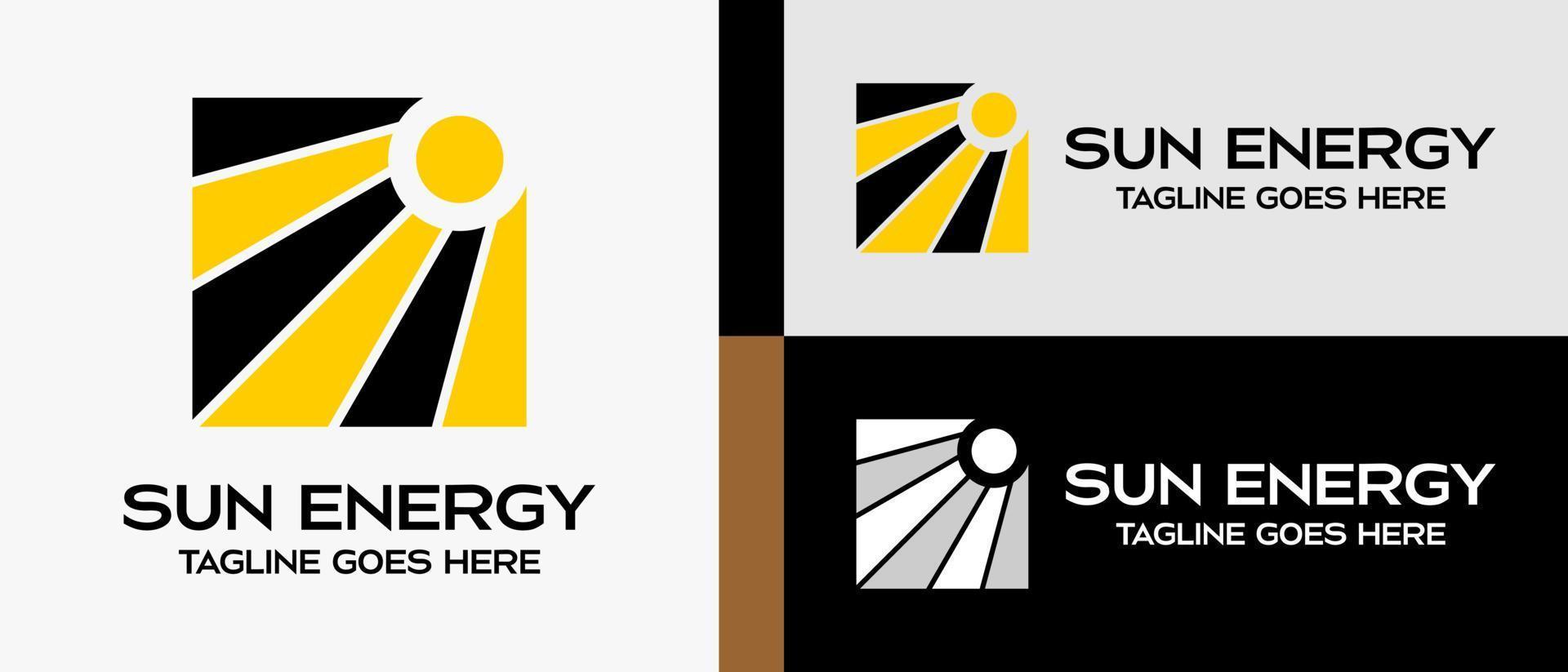 logo ontwerp sjabloon voor bedrijf, bedrijf, energie of technologie. zonneschijn icoon in een doos. vector abstract logo illustratie