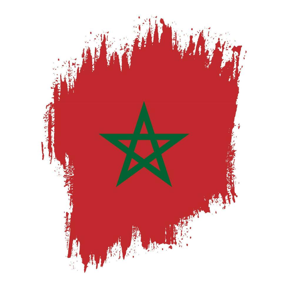abstract grunge structuur Marokko vlag ontwerp vector