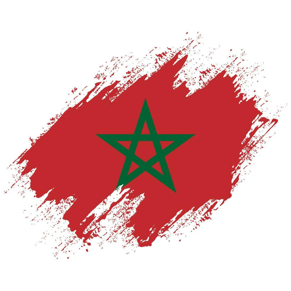 hand- verf Marokko grunge vlag vector